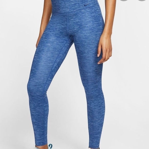 Nike One Luxe Spacedye/heathered teal Mid-Rise Training Leggings Teal/Clear Sz M - Picture 2 of 12